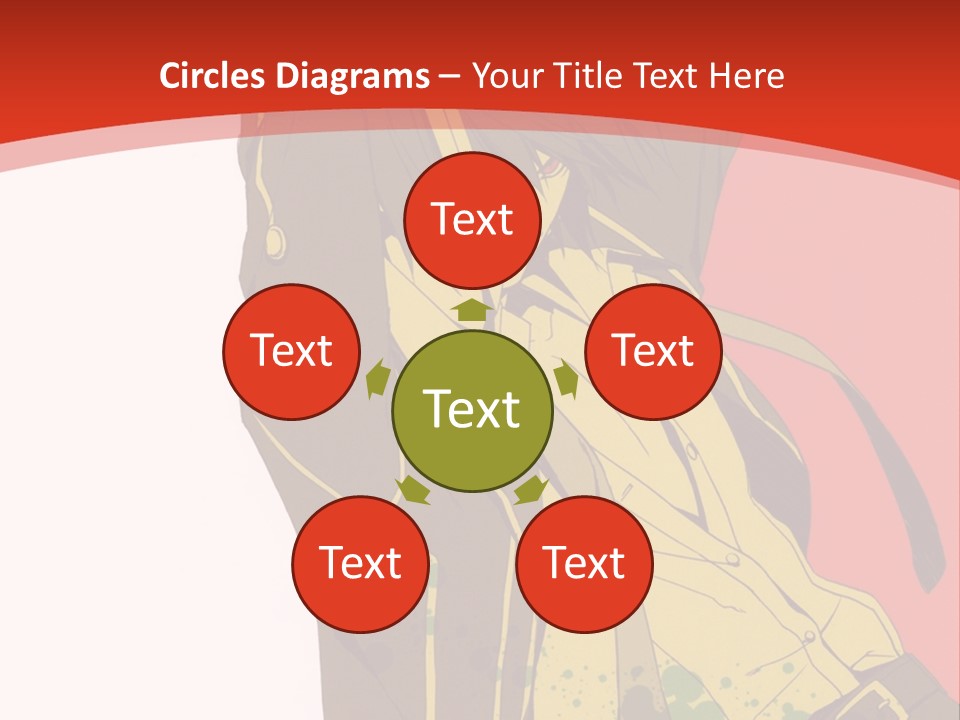 A Woman With A Sword On A Red Background PowerPoint Template