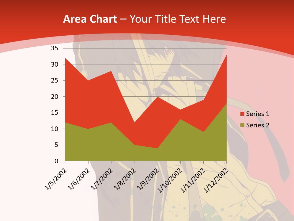A Woman With A Sword On A Red Background PowerPoint Template