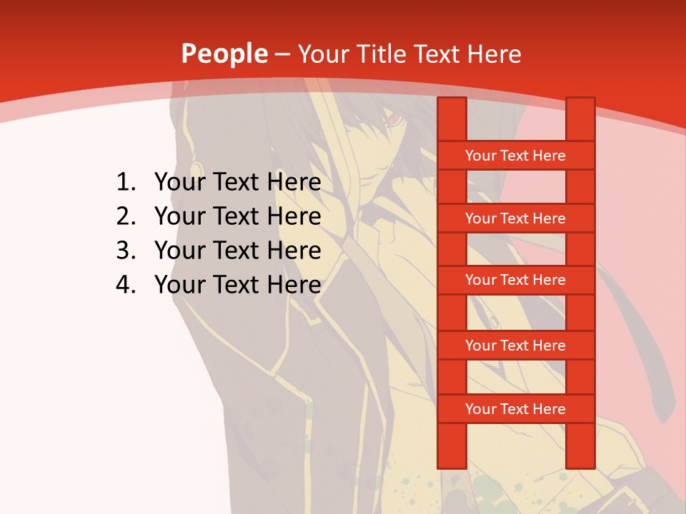 A Woman With A Sword On A Red Background PowerPoint Template