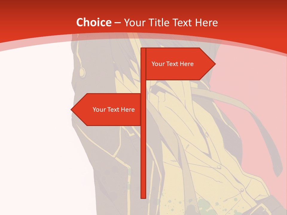 A Woman With A Sword On A Red Background PowerPoint Template