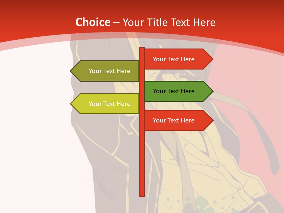 A Woman With A Sword On A Red Background PowerPoint Template