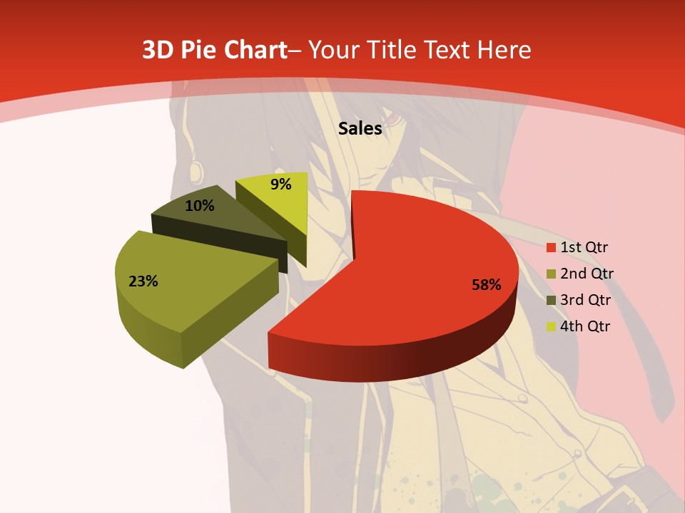 A Woman With A Sword On A Red Background PowerPoint Template