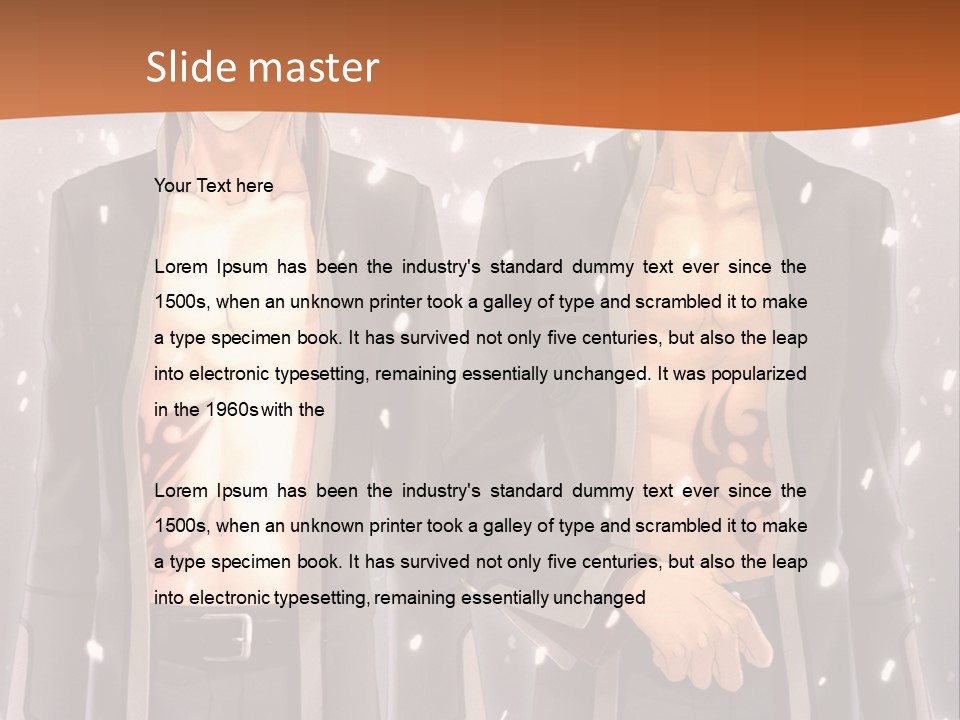 A Couple Of Men Standing Next To Each Other PowerPoint Template