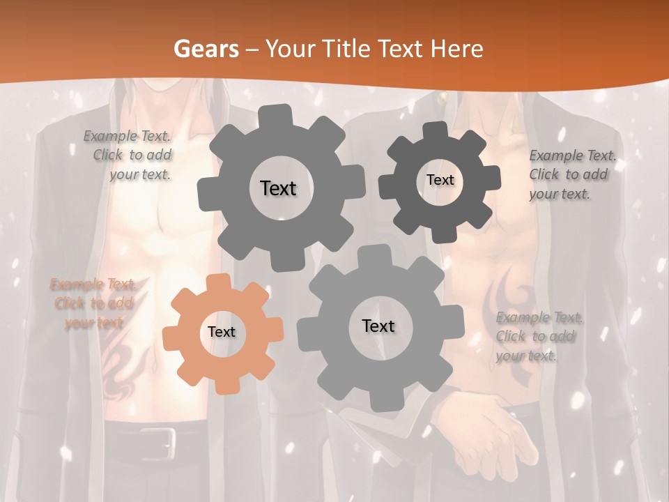 A Couple Of Men Standing Next To Each Other PowerPoint Template