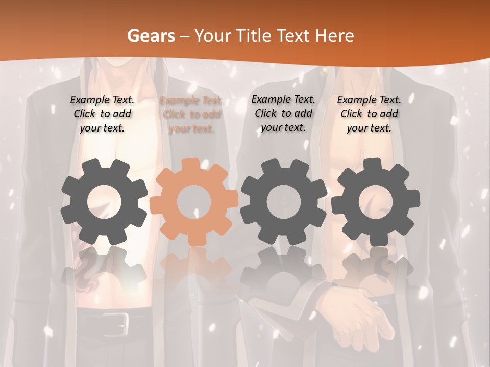 A Couple Of Men Standing Next To Each Other PowerPoint Template