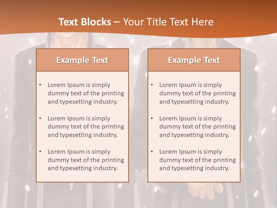 A Couple Of Men Standing Next To Each Other PowerPoint Template