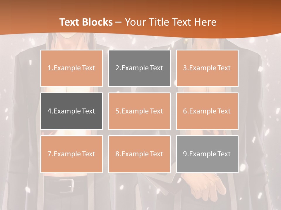 A Couple Of Men Standing Next To Each Other PowerPoint Template
