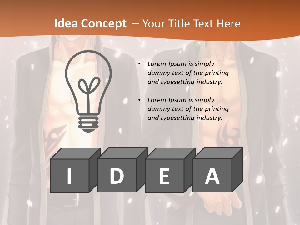 A Couple Of Men Standing Next To Each Other PowerPoint Template