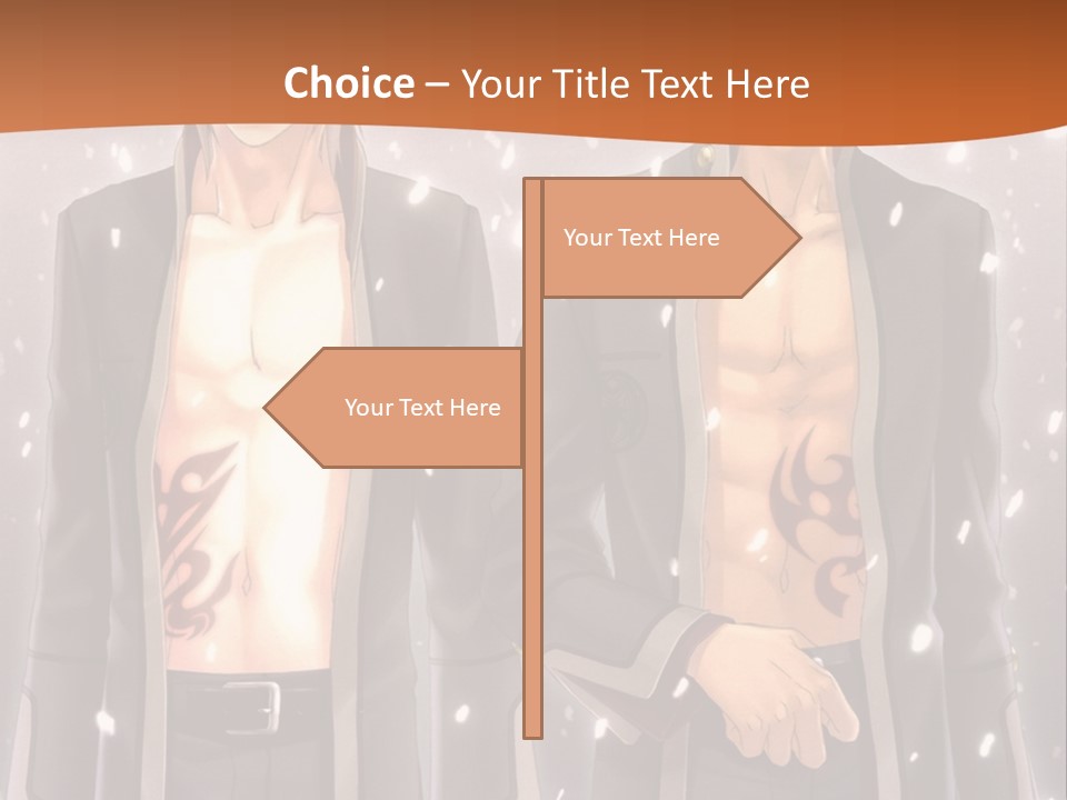 A Couple Of Men Standing Next To Each Other PowerPoint Template