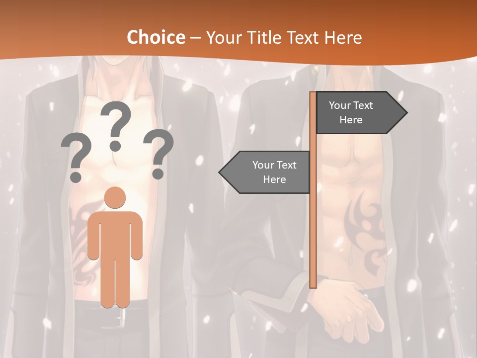 A Couple Of Men Standing Next To Each Other PowerPoint Template