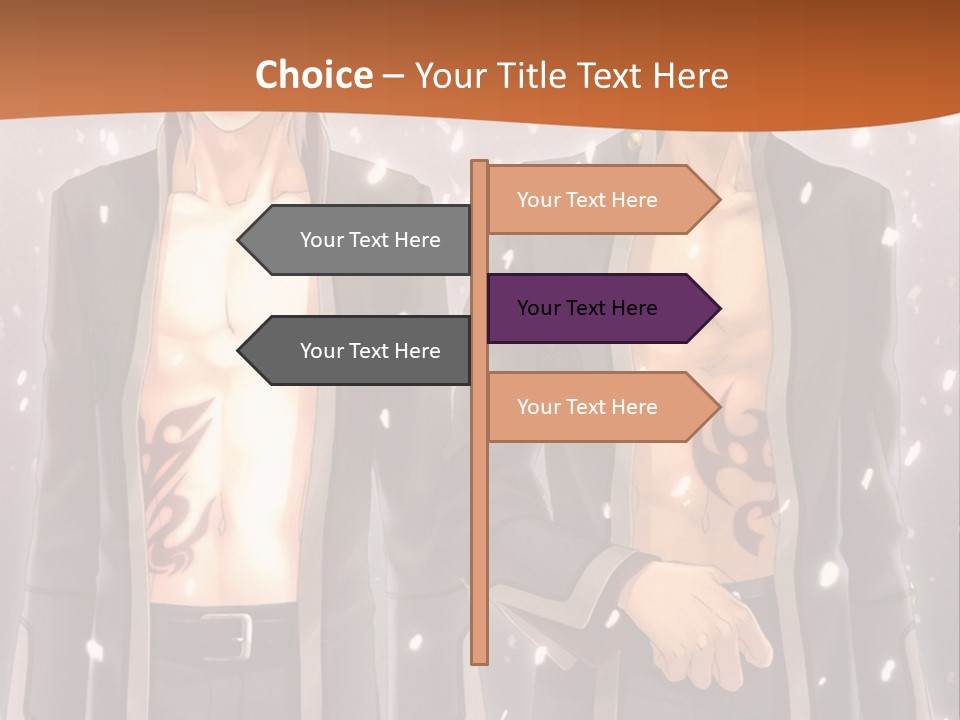A Couple Of Men Standing Next To Each Other PowerPoint Template