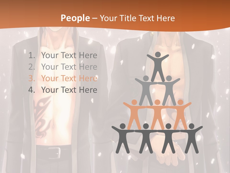 A Couple Of Men Standing Next To Each Other PowerPoint Template