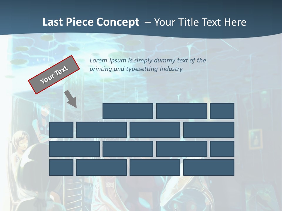 A Group Of People In A Room With A Blue Background PowerPoint Template