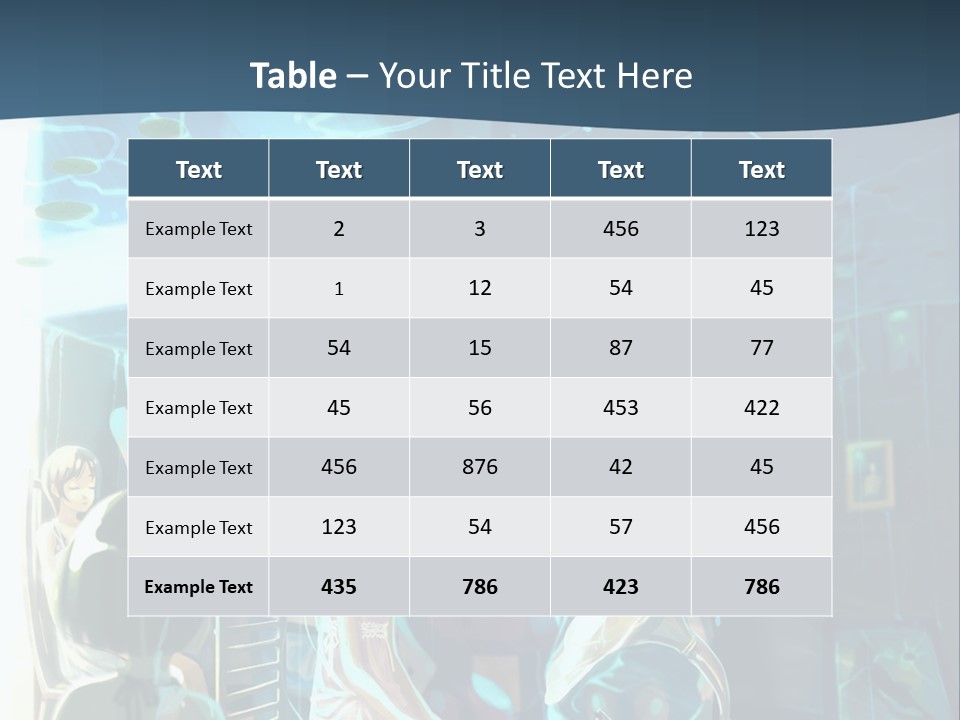 A Group Of People In A Room With A Blue Background PowerPoint Template