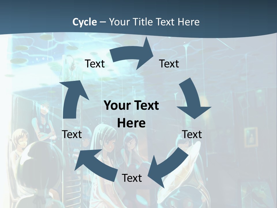 A Group Of People In A Room With A Blue Background PowerPoint Template