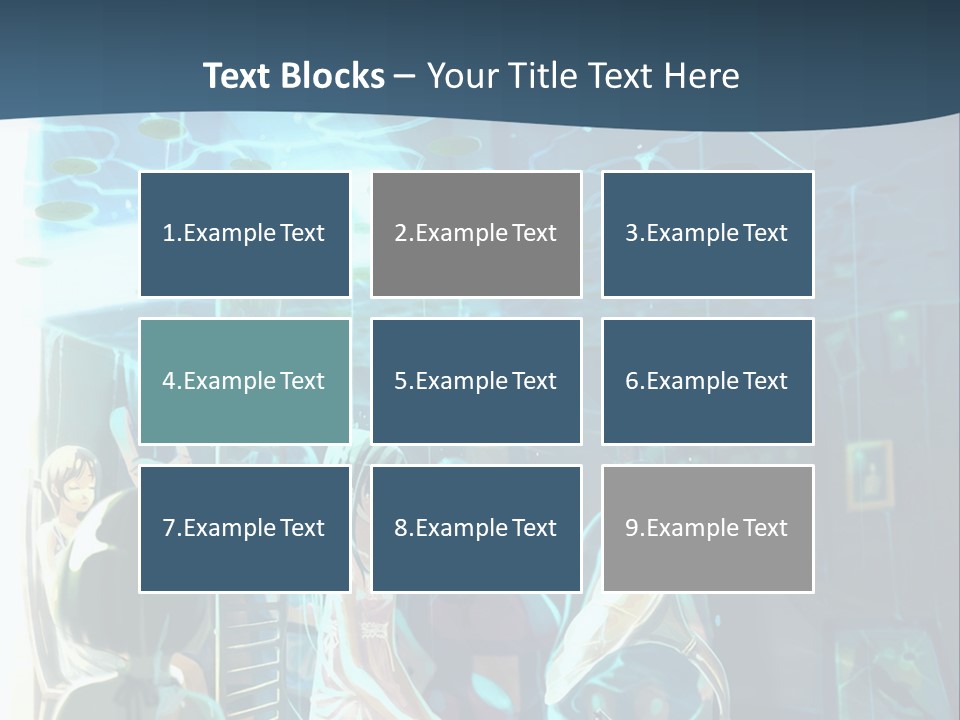 A Group Of People In A Room With A Blue Background PowerPoint Template