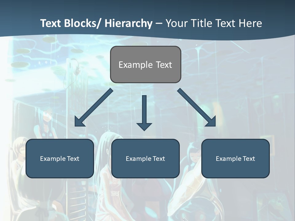 A Group Of People In A Room With A Blue Background PowerPoint Template