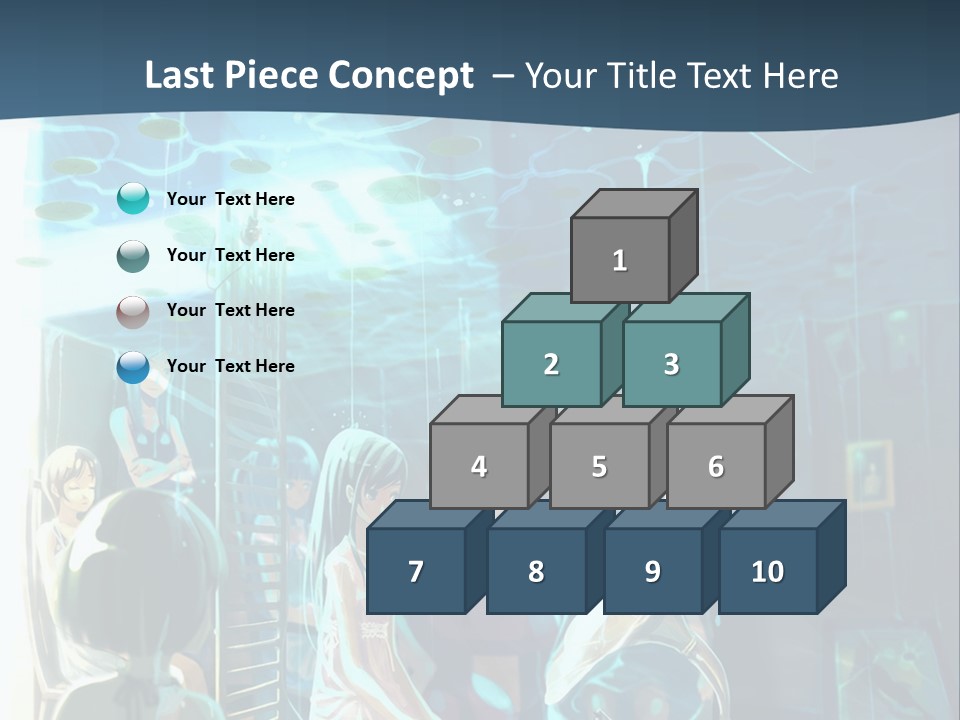 A Group Of People In A Room With A Blue Background PowerPoint Template