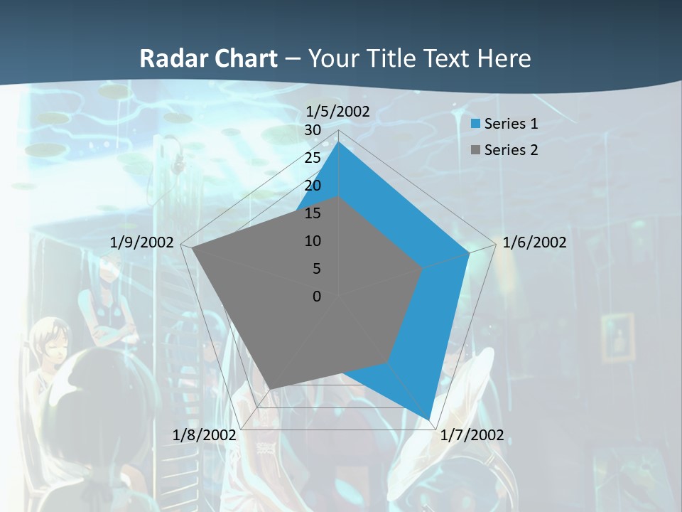 A Group Of People In A Room With A Blue Background PowerPoint Template