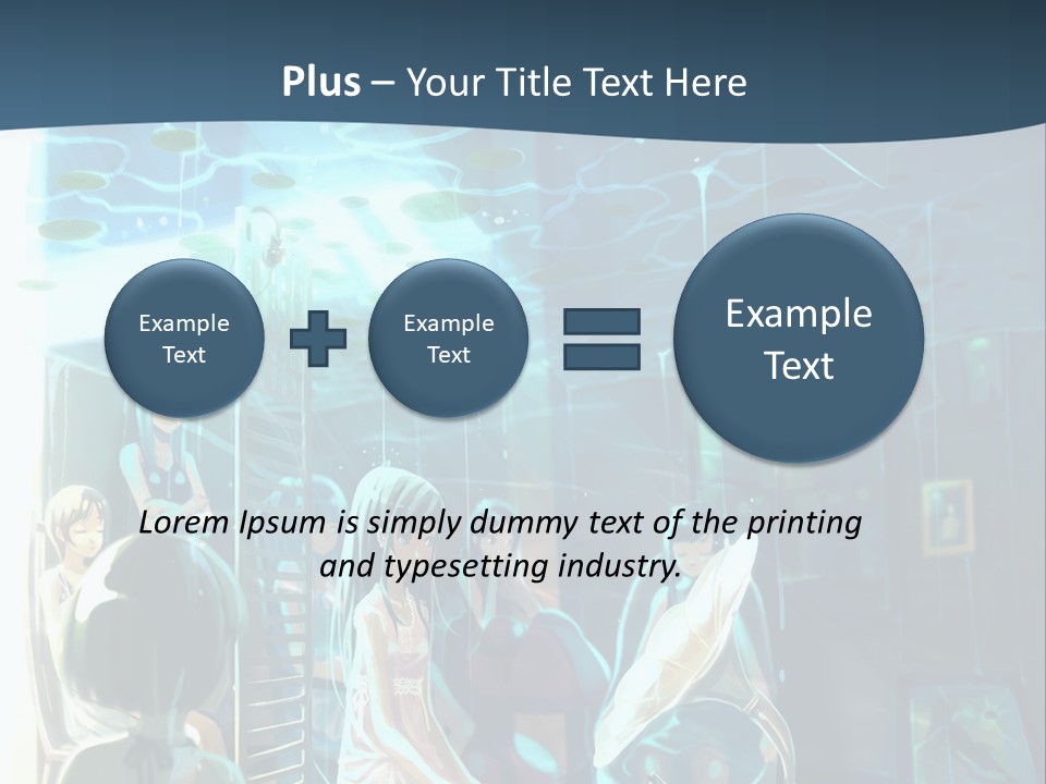 A Group Of People In A Room With A Blue Background PowerPoint Template