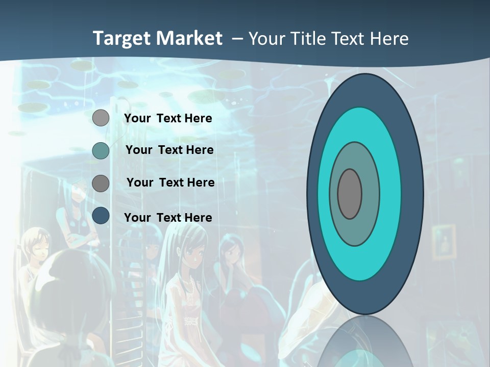 A Group Of People In A Room With A Blue Background PowerPoint Template