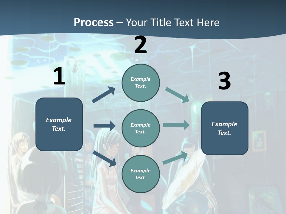 A Group Of People In A Room With A Blue Background PowerPoint Template