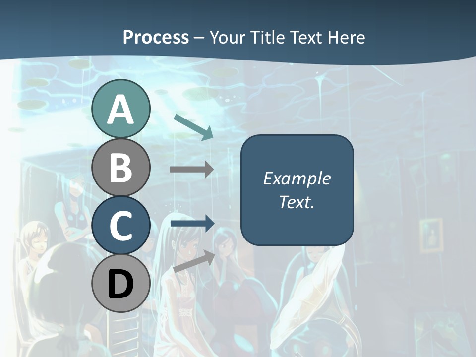 A Group Of People In A Room With A Blue Background PowerPoint Template