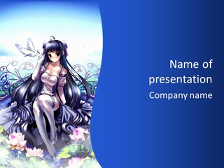 A Woman Sitting On A Flower Powerpoint Presentation PowerPoint Template