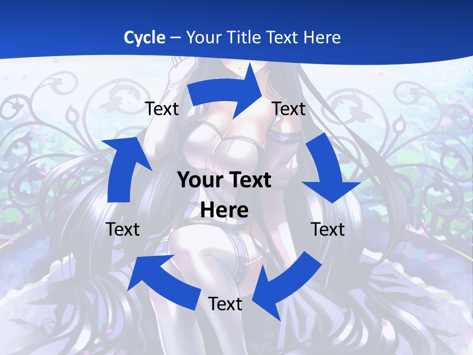 A Woman Sitting On A Flower Powerpoint Presentation PowerPoint Template