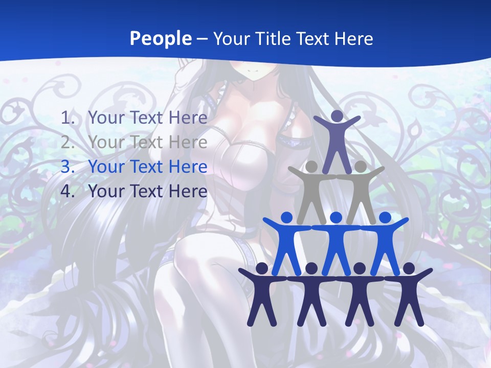 A Woman Sitting On A Flower Powerpoint Presentation PowerPoint Template