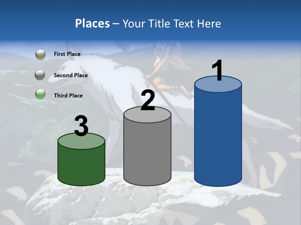 A Woman Riding On The Back Of A White Wolf PowerPoint Template