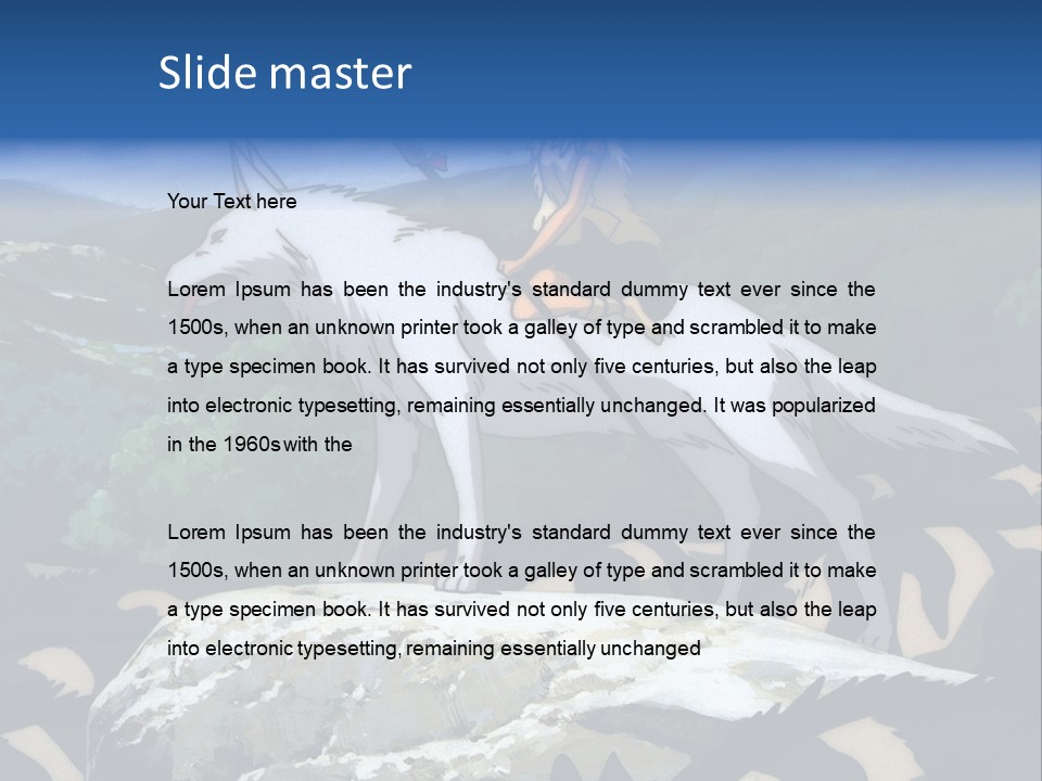 A Woman Riding On The Back Of A White Wolf PowerPoint Template