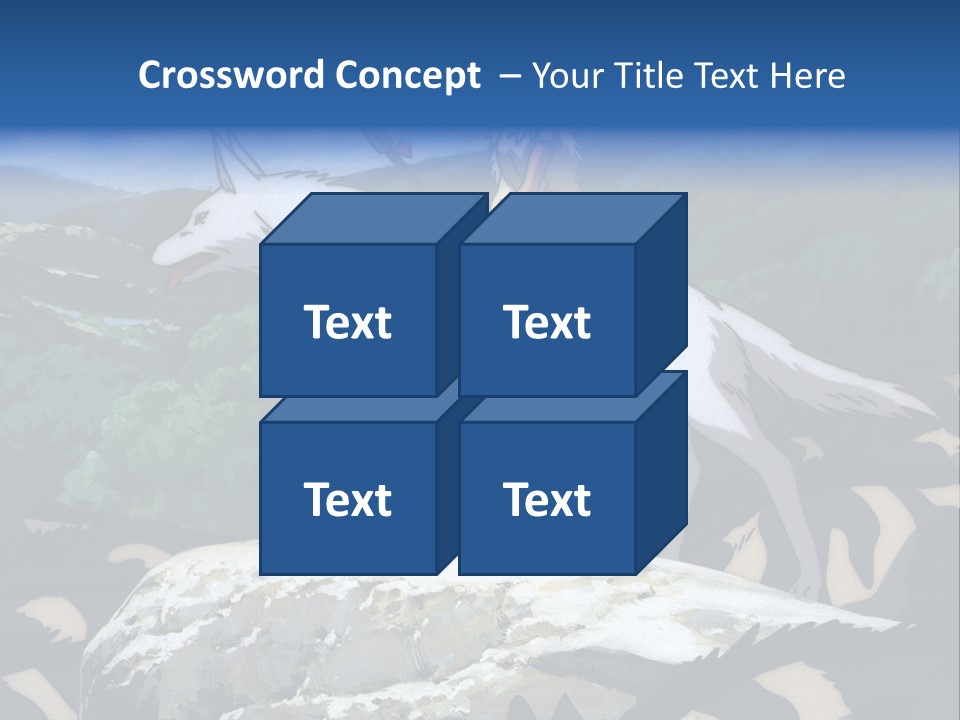 A Woman Riding On The Back Of A White Wolf PowerPoint Template