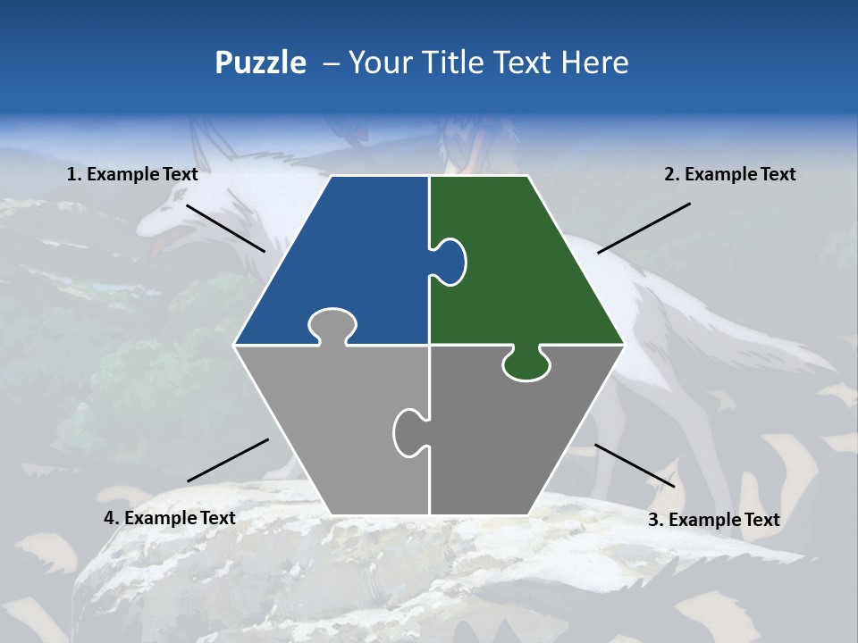 A Woman Riding On The Back Of A White Wolf PowerPoint Template