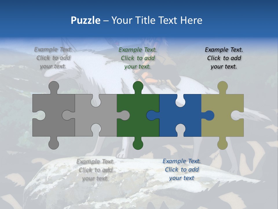 A Woman Riding On The Back Of A White Wolf PowerPoint Template