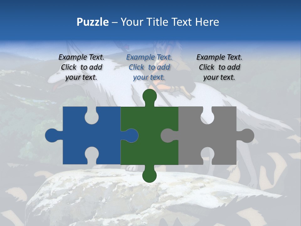 A Woman Riding On The Back Of A White Wolf PowerPoint Template