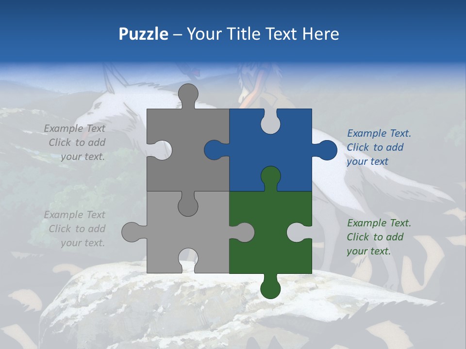 A Woman Riding On The Back Of A White Wolf PowerPoint Template