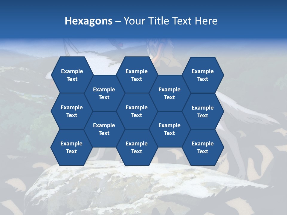 A Woman Riding On The Back Of A White Wolf PowerPoint Template