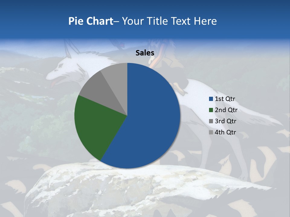 A Woman Riding On The Back Of A White Wolf PowerPoint Template