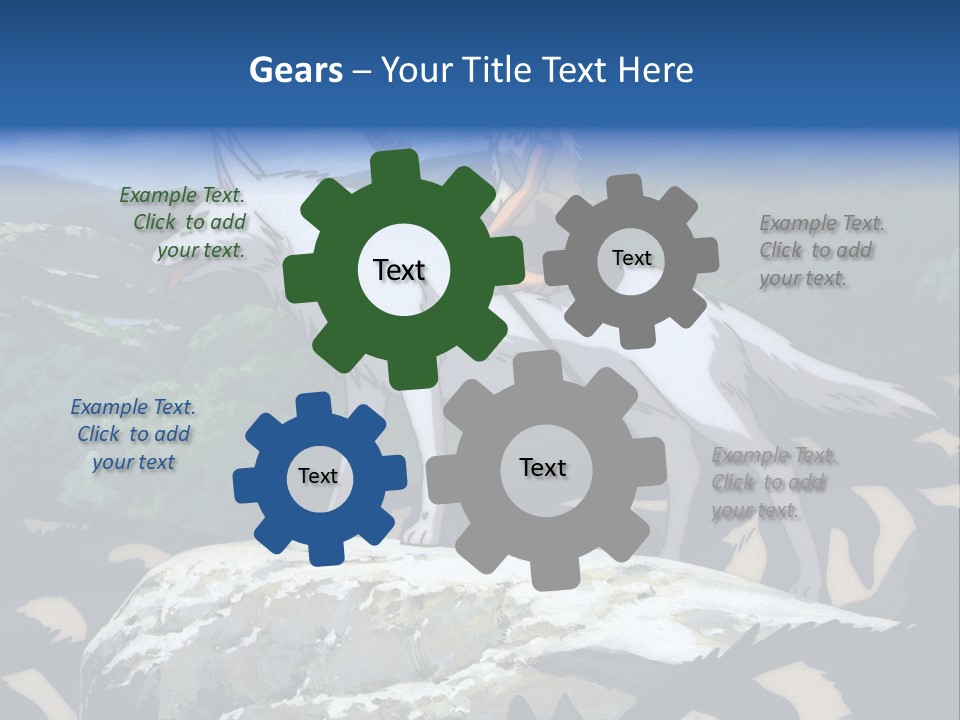 A Woman Riding On The Back Of A White Wolf PowerPoint Template