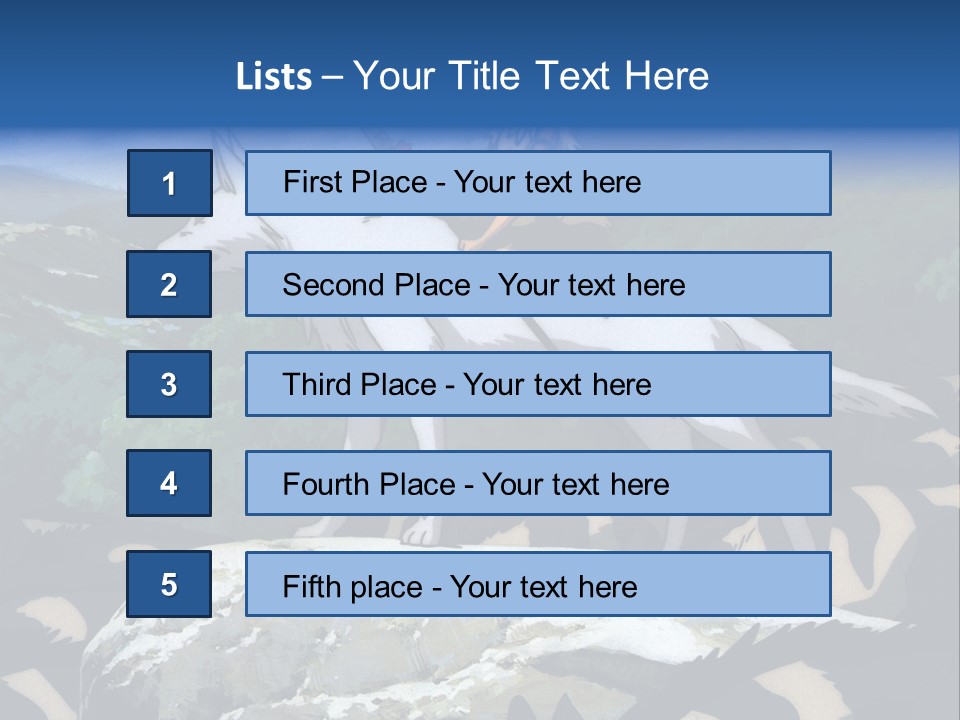 A Woman Riding On The Back Of A White Wolf PowerPoint Template