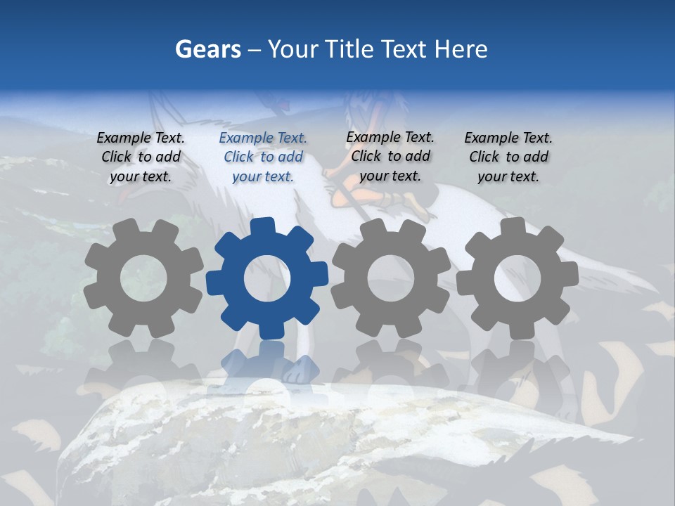 A Woman Riding On The Back Of A White Wolf PowerPoint Template