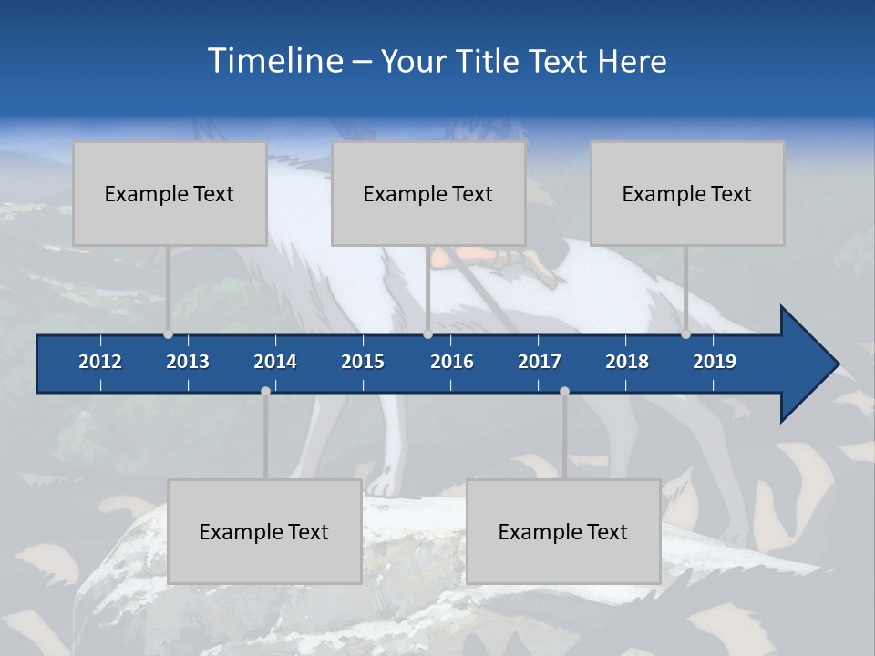 A Woman Riding On The Back Of A White Wolf PowerPoint Template