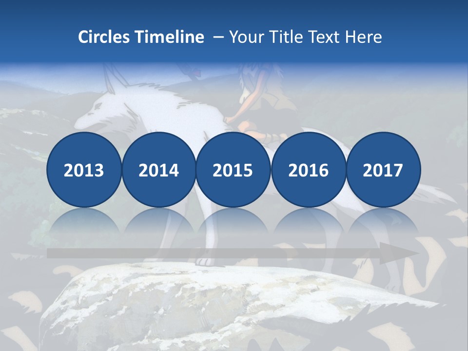 A Woman Riding On The Back Of A White Wolf PowerPoint Template