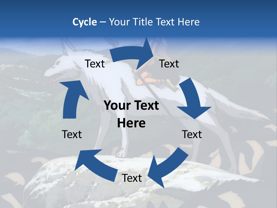 A Woman Riding On The Back Of A White Wolf PowerPoint Template