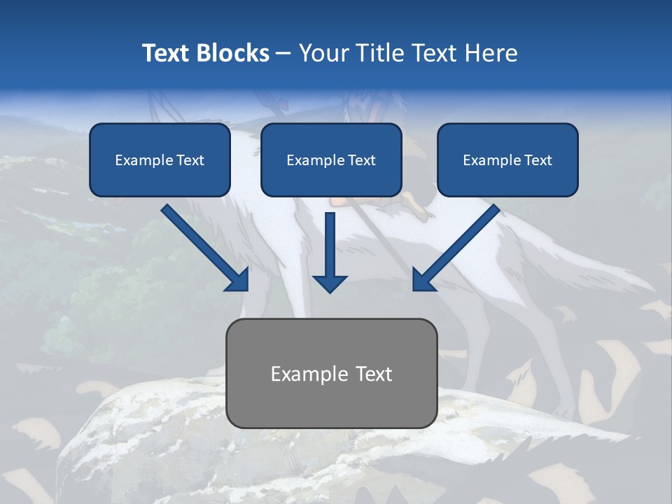A Woman Riding On The Back Of A White Wolf PowerPoint Template