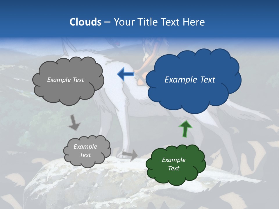 A Woman Riding On The Back Of A White Wolf PowerPoint Template