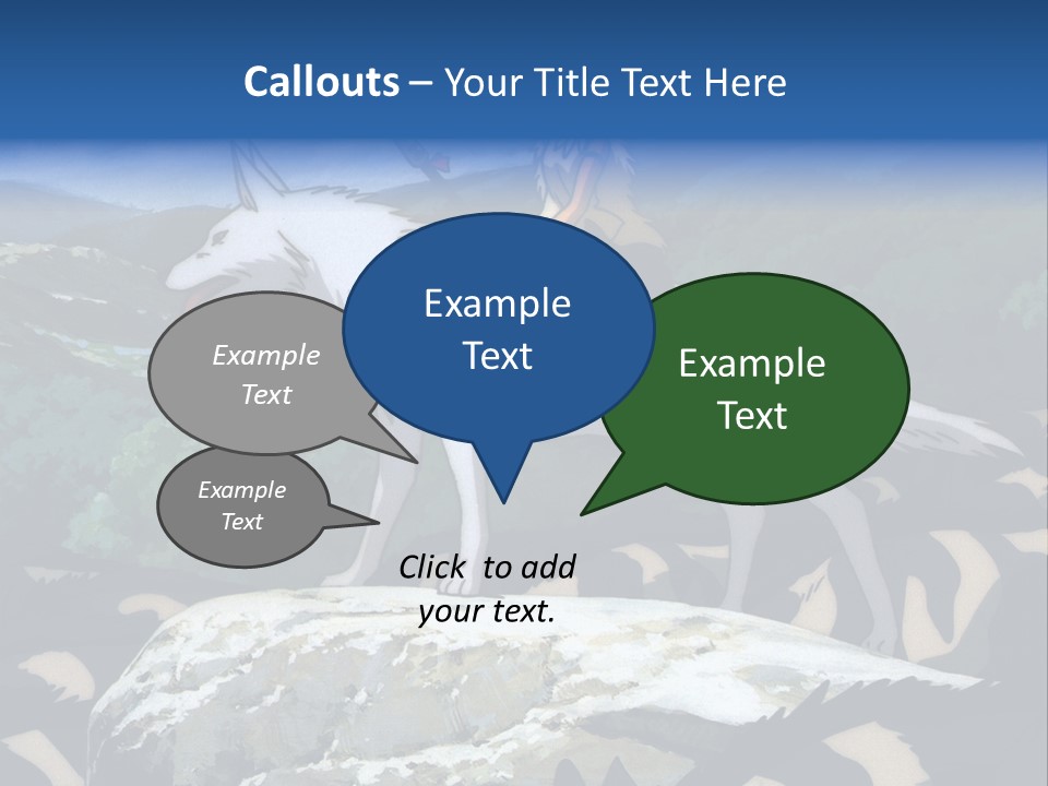 A Woman Riding On The Back Of A White Wolf PowerPoint Template