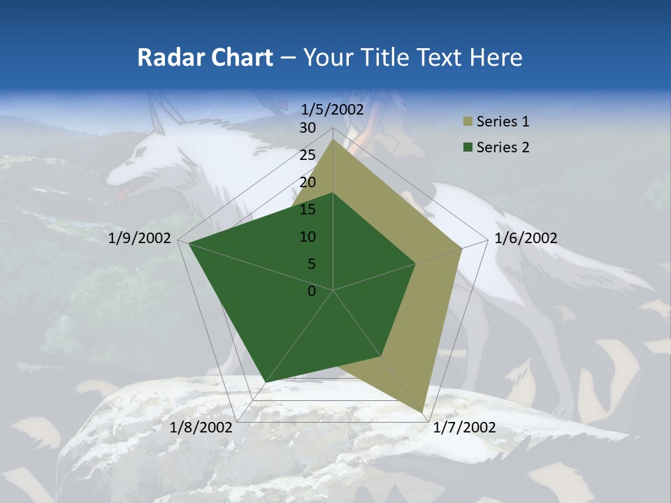 A Woman Riding On The Back Of A White Wolf PowerPoint Template