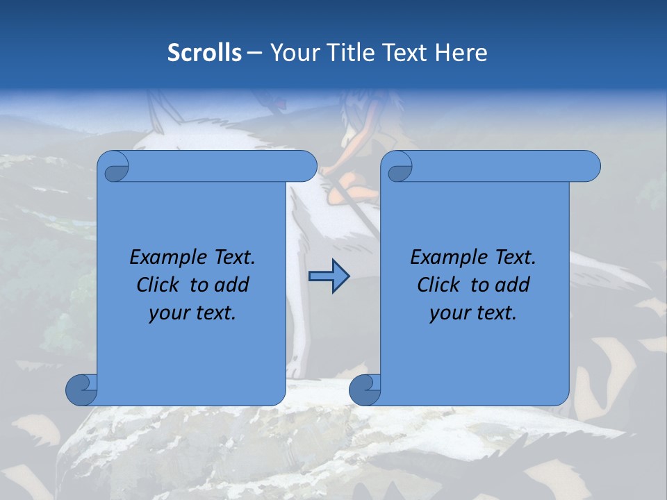 A Woman Riding On The Back Of A White Wolf PowerPoint Template